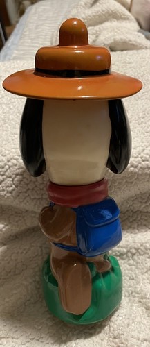 Snoopy Beagle Scout with Hiker Camper Hat and Backpack Empty Bubble Bath Bottle - Picture 4 of 9