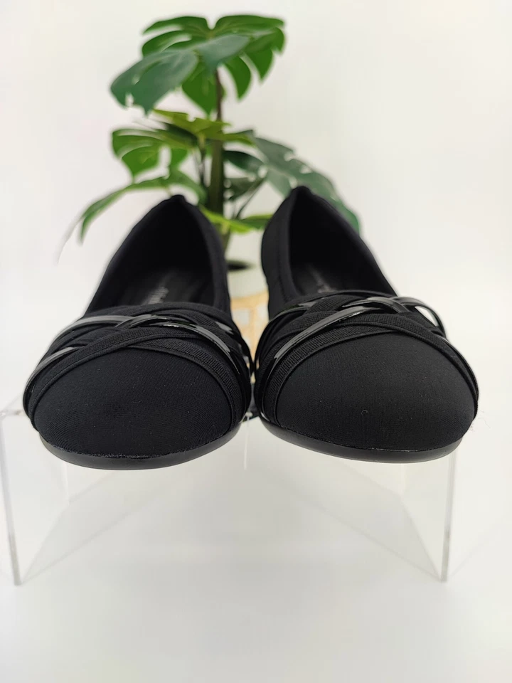 Zapatos de vestir Croft & Barrow para mujer paisaje ballet negro cuña talla 10M EE. UU. Foto 2 de 4