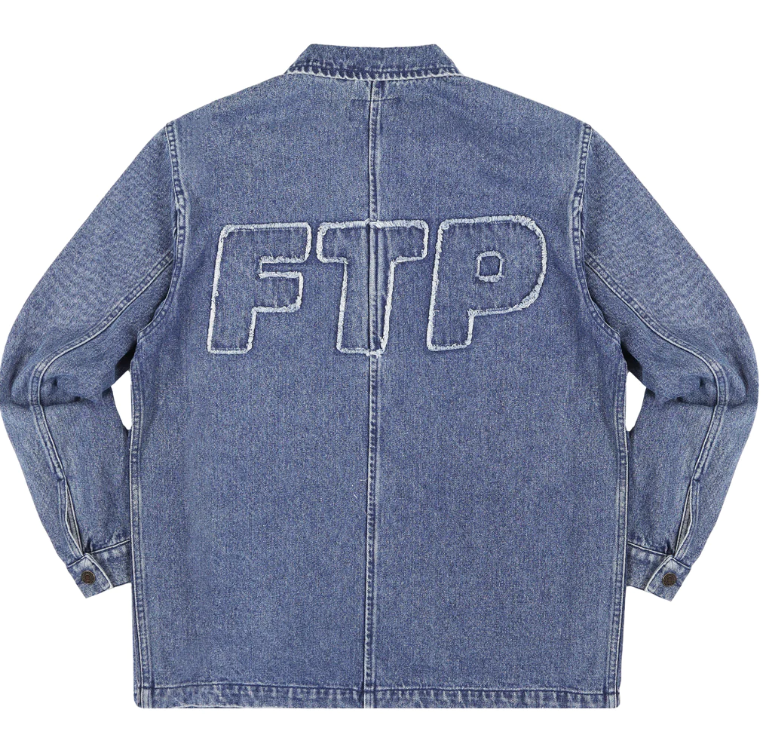 FuckThePopulation FTP Frayed Denim Logo Chore Jacket Washed