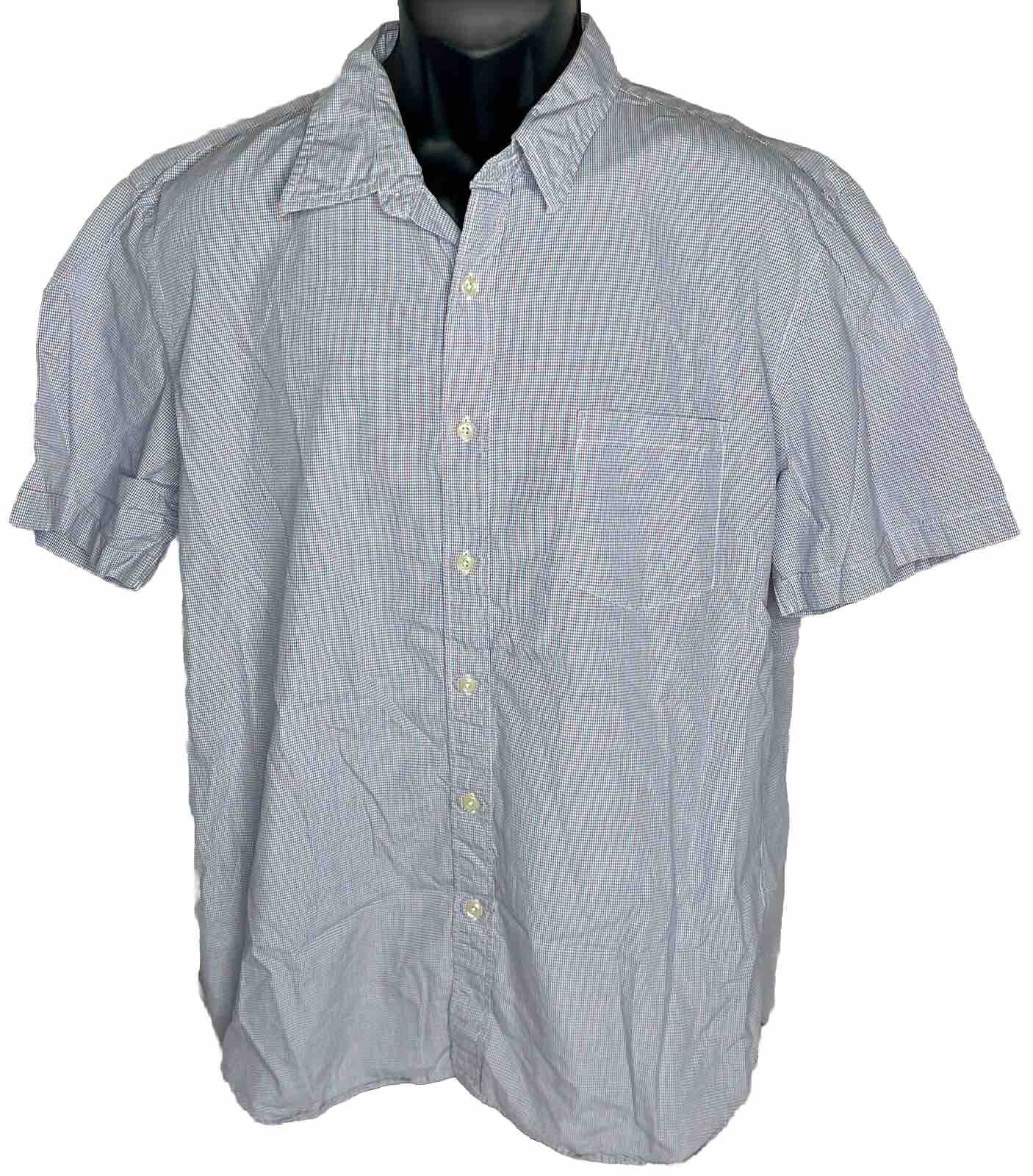 J. CREW RED WHITE BLUE GINGHAM BUTTON FRONT SHORT SLEEVE SHIRT ADULT SIZE XL EUC image 9