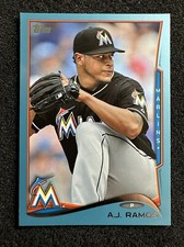 A.J. RAMOS #353 2014 Topps Baseball Wal-Mart Blue Miami Marlins