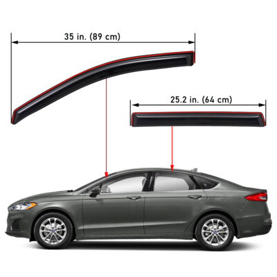For 2013-20 Ford Fusion In-Channel Vent Window Visors Rain Guard Shade Deflector