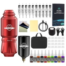 PROFESIONAL Maquina De Tatuaje Kit Para Tatuar Tattoo Rotativa Pluma Inalambrico