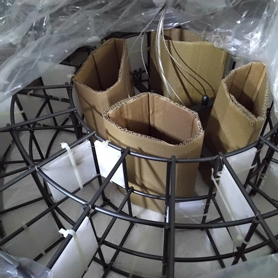 Lámpara colgante grande moderna ELK 31146/8 alabastro 8 luces 32" grafito oscuro Foto 3 de 4