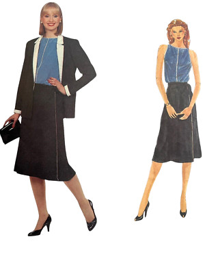 VOGUE 2546 Pattern 8 Gianni Versace Wrap Skirt Tank Top Jacket Office Chic 80s