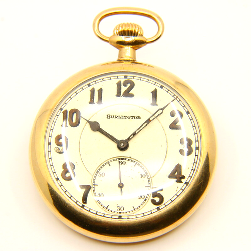 Antique Burlington USA 19 Jewel Keyless Pocket Watch Antique Watch Gift