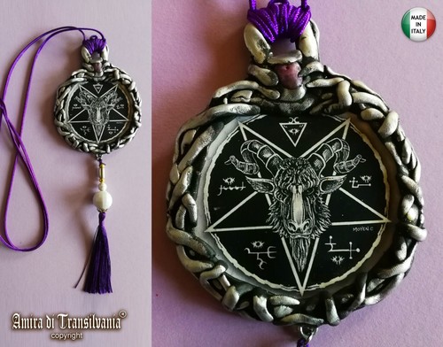 Satanic amulet baphomet pendant inverted pentagram Lucifer sigil talisman satan - Picture 10 of 24