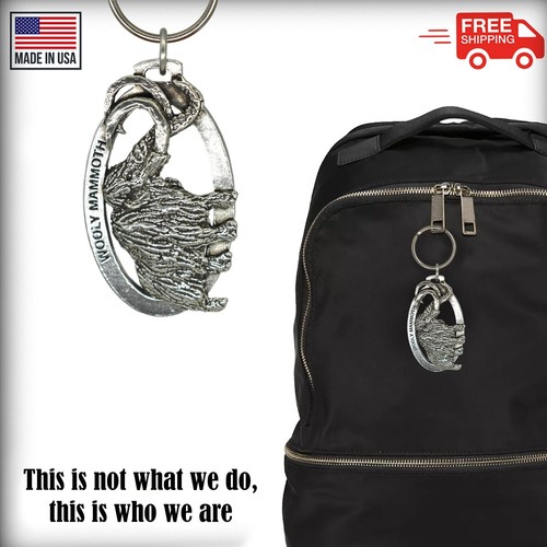 Wooly Mammoth Keychain, A200KC, 2 Inches, Ice Age, Prehistoric, Gift, Metal - Picture 6 of 7
