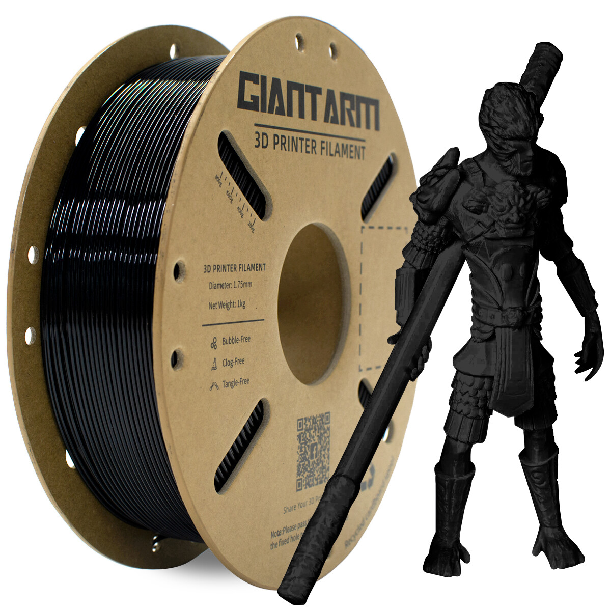 GIANTARM 3D Drucker PETG Filament Schwarz 1.75mm 1kg/Rollen Verbrauchsmaterial - Bild 3