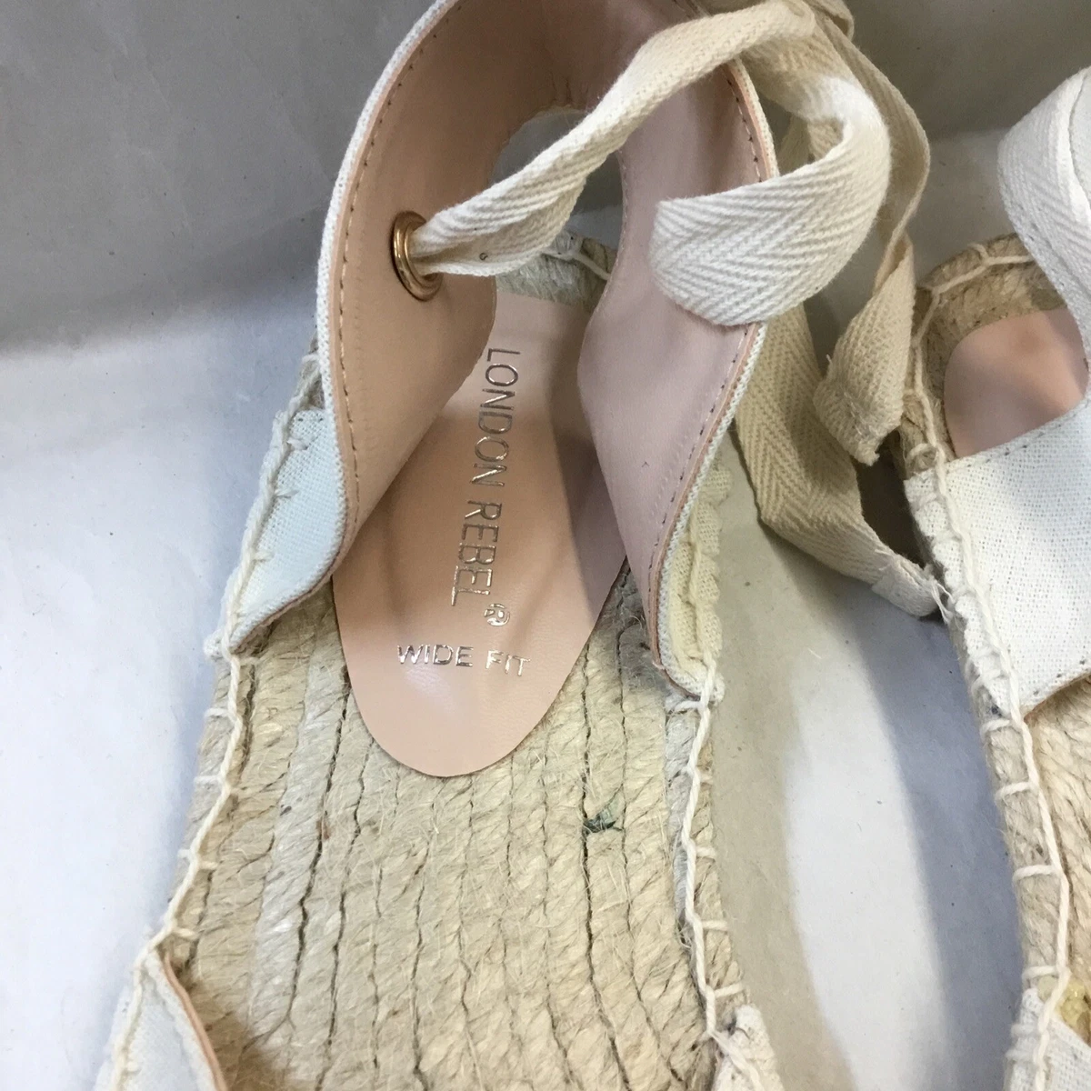 London Rebel lace up flat shoes size US 8.5 wide fit eBay