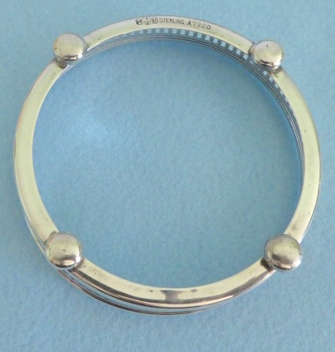 Gorham Sterling Silver & Crystal Ring / Trinket Dish Pierced Mid Century era - Picture 9 of 11