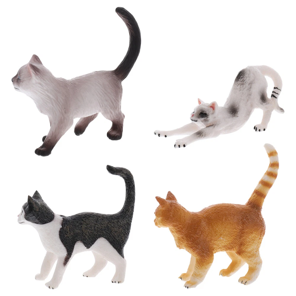 4pcs small figurines for kids miniature cat model Cat Figurines