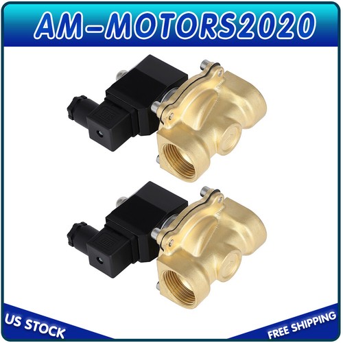 Electroválvula eléctrica de latón con suspensión neumática NPT de 1" N/C 12V 2 piezas - Imagen 4 de 5