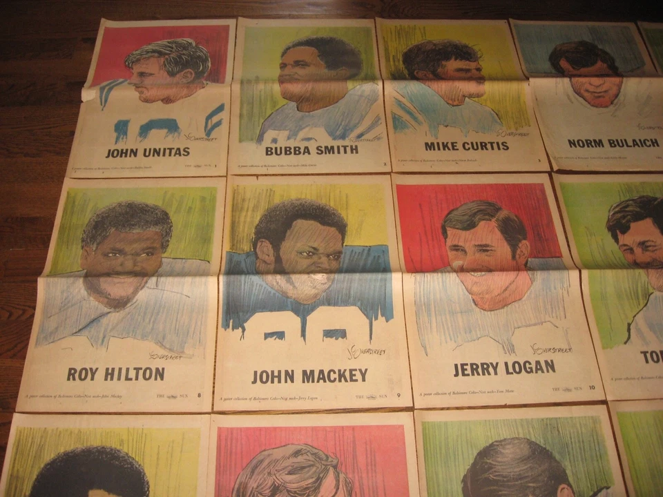 18 1971 BALTIMORE COLTS POSTERS NFL FOOTBALL LEGENDS BALTIMORE SUN HISTORIC RARE - Image 2 of 4