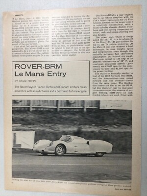 RacingArt47 Article ROVER BRM Le Mans Entry July 1963 2 page