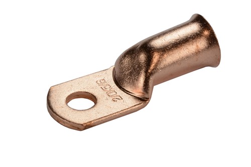 100 Lot 2/0 5/16" Hole Ring Terminal Lug Bare Copper Uninsulated AWG Gauge - Picture 2 of 7