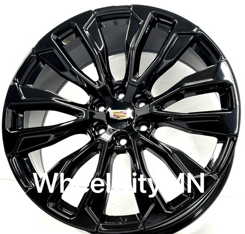 24" Gloss Black OE Replica 14025 wheels fits 2023 Cadillac Escalade Sport 6x5.5 - Picture 1 of 8