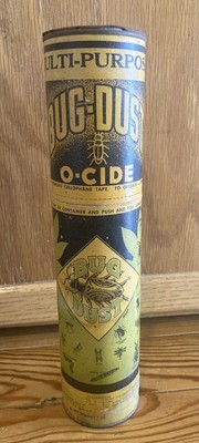 Vintage Bug Dust O-Cide Cardboard Cylinder Never Used