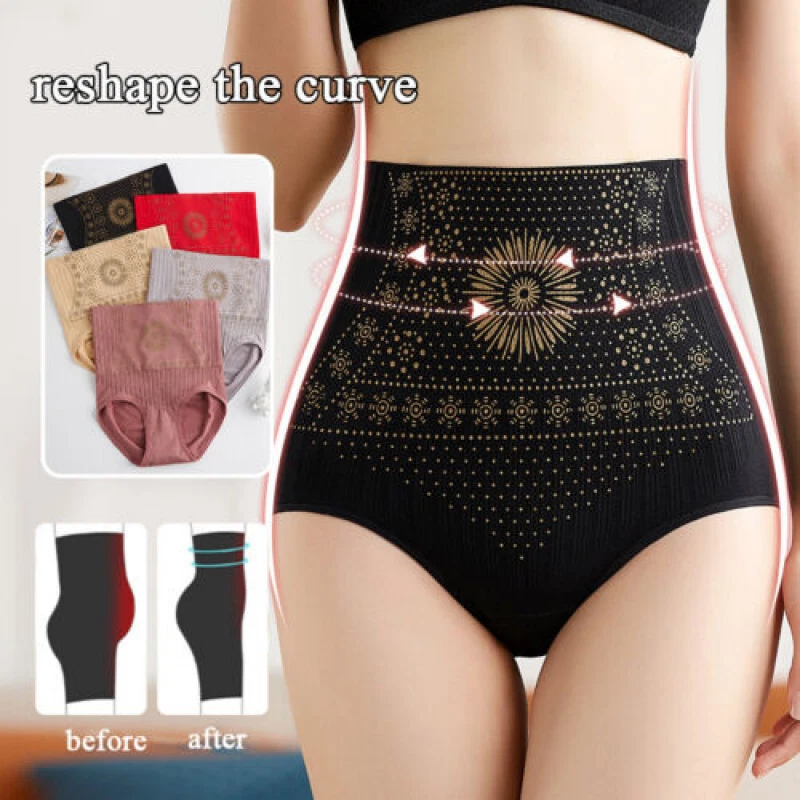 3 Packs Womens High Waist Body Shaper Underwear Tummy Control