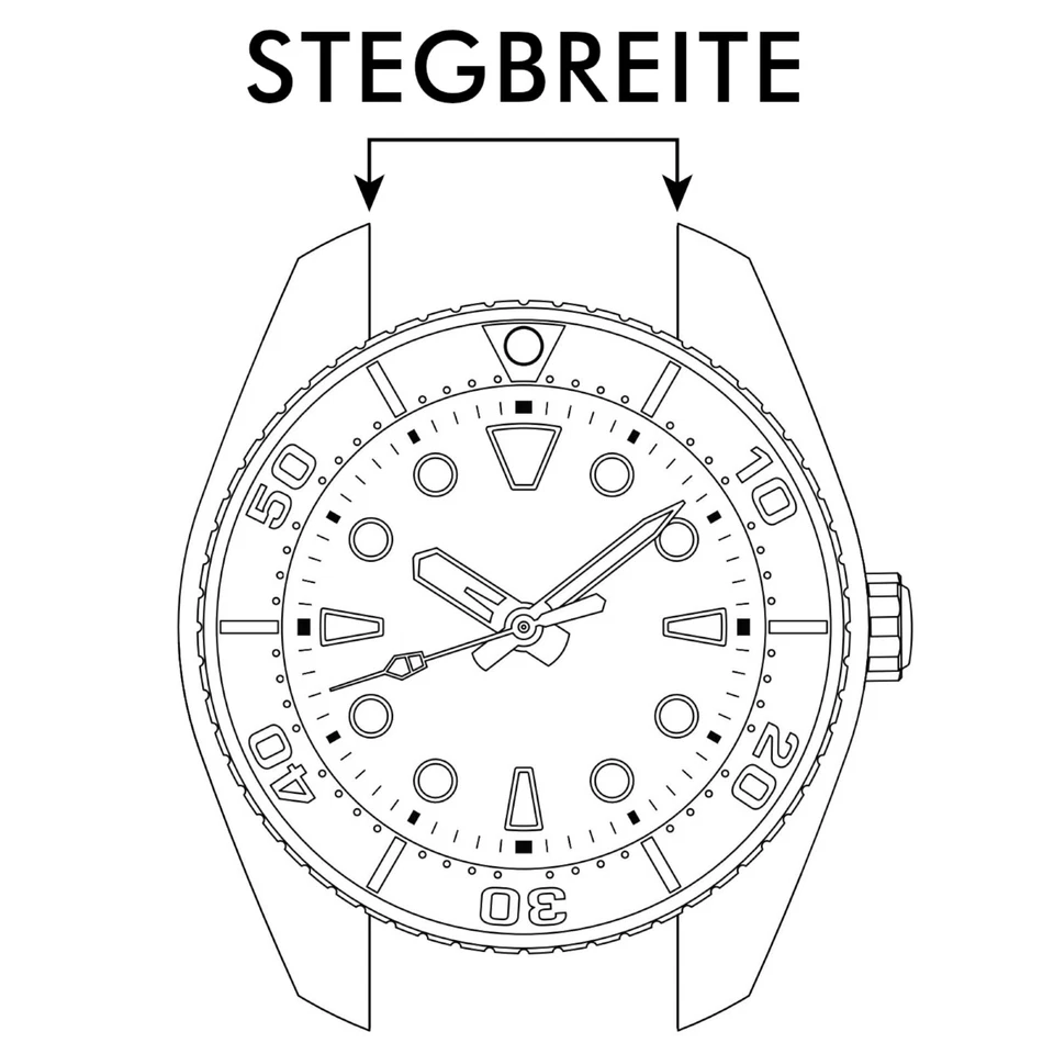 18 | 20 | 22 | 24 | 26 Stainless Steel Link Watch Strap Silver Black Metal - Image 4 of 4