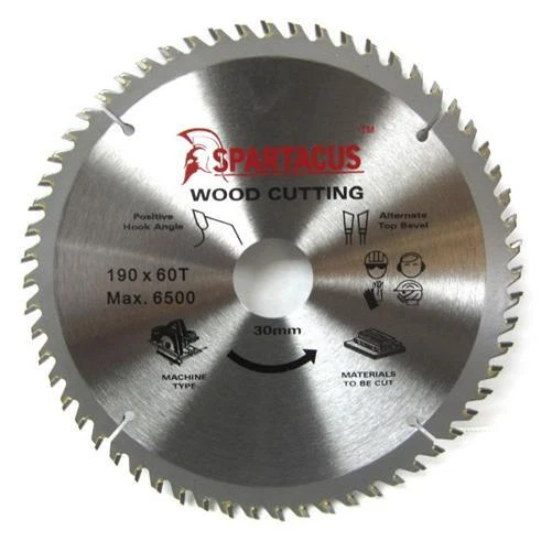 SPARTACUS Wood Cutting Saw Blade 190 x 30mm 60T PKS66 GKS68B DCS575 DWE576 DWE575 W6610