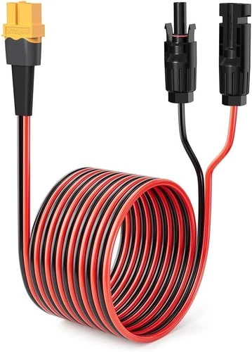 75FT 10AWG Solar to XT60 Charging Cable For Solar Panel to Portable Power Statio