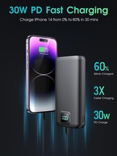 Portable Charger Power Bank 40000mAh Powerbank PD 30W and QC 4.0 Fast Charging