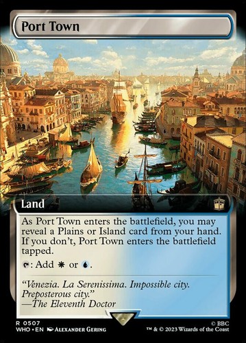 MTG Port Town - Foil - Extended Art, Doctor Who, Lightly Played, Englisch