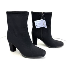 NWT Aerosoles Ortholite Ankle Booties Boots Womens Size 5 Black Block Heel Comfy