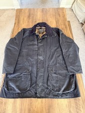Barbour Border Wachsjacke dunkelblau, 52 XXXXL, Vintage Country