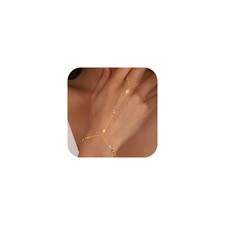 Gold Hand Chain Bracelets for Women - Colorful Beaded Hand Chain Bracelet Dainty