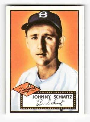 1983 Topps 1952 Reprint Series Johnny Schmitz #136 Brooklyn Dodgers