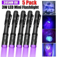 5X 395nm UV Light Penlight Black Light Scalable Clip Pen Light Pocket Flashlight