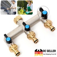 3-Wege Messing Wasserhahn Verteiler 3/4\ Wasserverteiler 3Er Gartenschlauch"