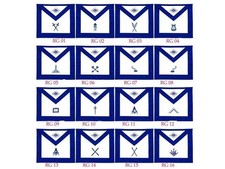 Masonic Blue Lodge Officers Apron Regalia Set Hand Embroidered 16 Piece Set
