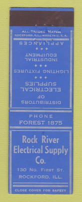 Matchbook Cover - Rock River Electrical Supply Rockford IL