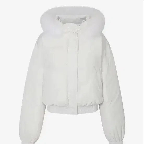 Peripera Fox Fur Down Padding Jacket - Short, Whi… - image 1