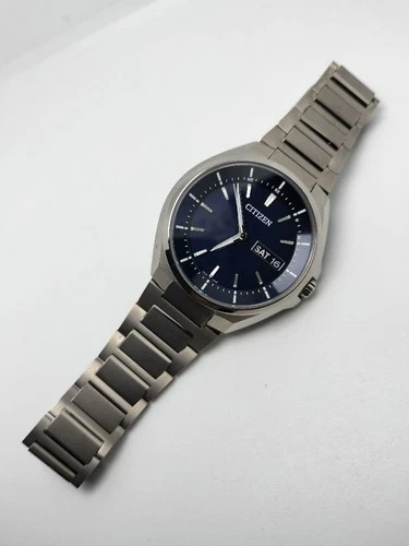 CITIZEN ATTESA Titanium Radio Solar Navy Watch Eco-Drive Day-Date Used - Picture 3 of 4