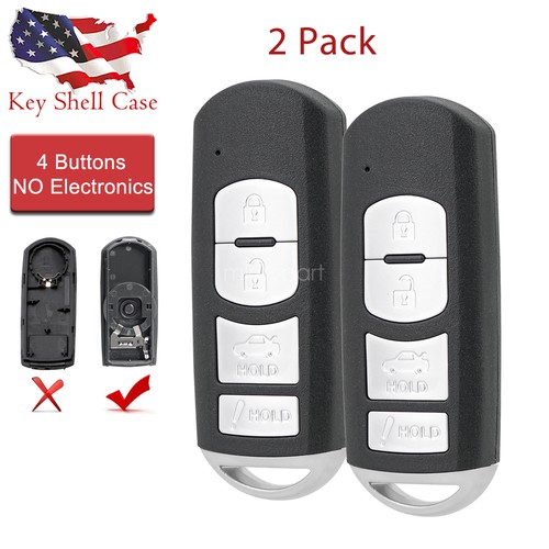 2 Remote Key Fob Shell Case for 2014 2015 2016 2017 2018 MAZDA 6 3 MX-5 MIATA