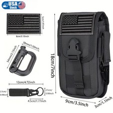 Tactical Molle Phone Pouch with US Flag for 4.7 6.7 Inch Phones