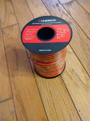 Viabrico Automotive Primary Wire - 100ft Red/Black 14Gauge New On Spool