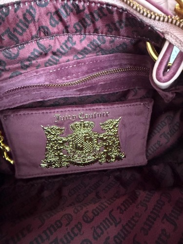 BN Juicy Couture Nuova Scottie Dog Twig Velour Double Handle Bag Bordeaux Pink - Picture 9 of 14
