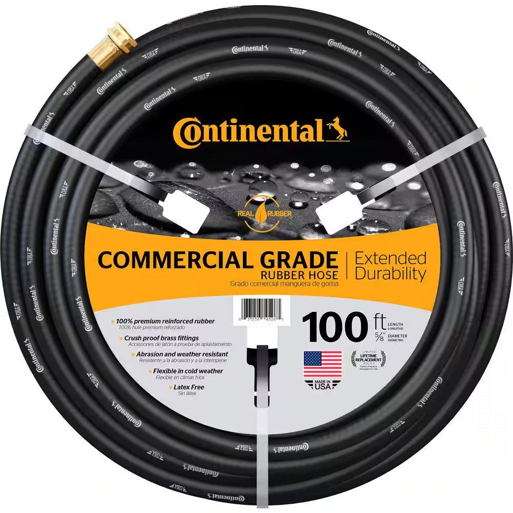 Premium 5/8 In. Dia X 100 Ft. Commercial Grade Rubber Black Water Hose NEW
