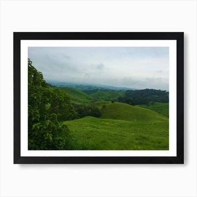 Lush Countryside in Costa Rica duri Framed Wall Art Poster Canvas Print Picture