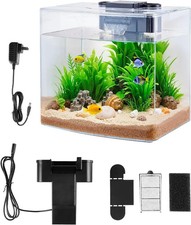 Fish Tank Aquarium, 3.5 Gallon Arch Ultra-Clear GPPS Starter Smart Tank Adjustab