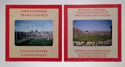 1950s College Football Colorado University Iowa State Kodachrome Red Photo Slide