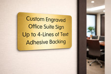Custom Engraved 4x6 Brushed Gold Tone Office Sign / Door Wall Unit Plate Plaque