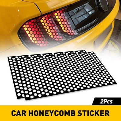Car Rear Tail Light Honeycomb Sticker Universal Taillight Lamp Cover Decal 2PC