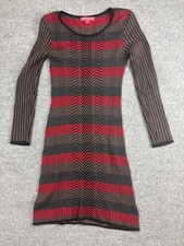 Krimson Klover Sweater Dress Womens Small Red Stripe Long Sleeve Knit Bodycon