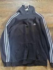 adidas Essentials Fleece 3-Stripes Full Zip Men's Hoodie - Black, M